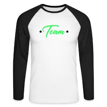 Équipe - T-shirt baseball manches longues Homme - blanc/noir - Devant - Nik (191cm)