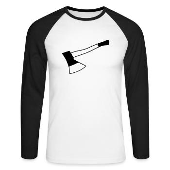Küchenbeil Beil - Unisex Baseballshirt langarm - Weiß/Schwarz - Vorne - Nik (191cm)
