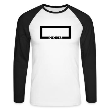 Member - Unisex Long Sleeve Baseball T-Shirt - white/black - Front - Nik (191cm)
