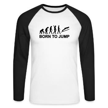 Evolution Ski-jumping - Unisex Long Sleeve Baseball T-Shirt - white/black - Front - Nik (191cm)