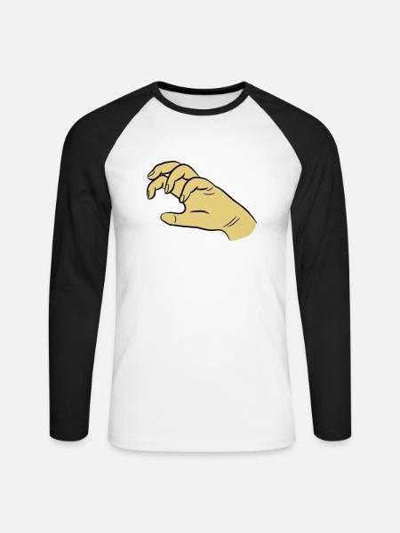 Hand klaue - Unisex Baseballshirt langarm - Weiß/Schwarz