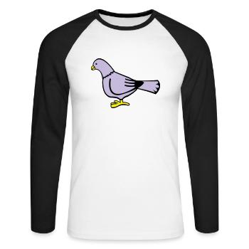 taube - Unisex Long Sleeve Baseball T-Shirt - white/black - Front - Nik (191cm)