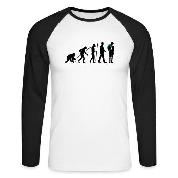 evolution_pfadfinder_2016_b_2c - Unisex Baseballshirt langarm - Weiß/Schwarz - Vorne - Nik (191cm)
