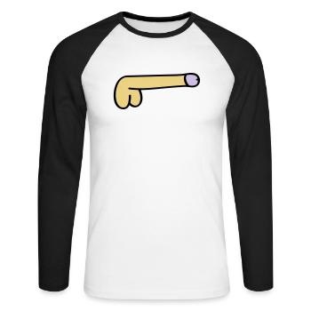 symbole épais - T-shirt baseball manches longues Homme - blanc/noir - Devant - Nik (191cm)