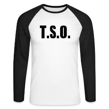 NEWMAN TSO - T-shirt baseball manches longues Homme - blanc/noir - Devant - Nik (191cm)