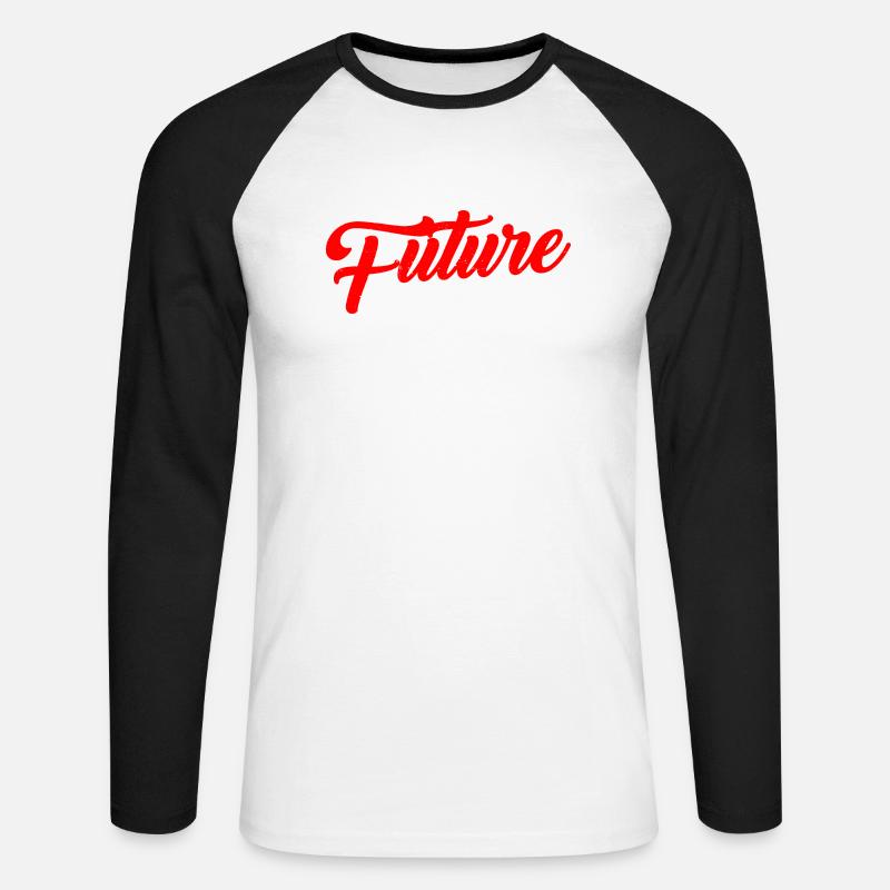 Future Moon Traveller 3 - Unisex Baseballshirt langarm - Weiß/Schwarz