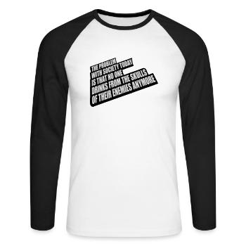 boissons de crânes ennemis - T-shirt baseball manches longues Homme - blanc/noir - Devant - Nik (191cm)