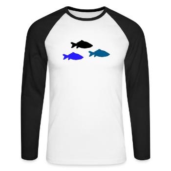 Pisces - Unisex Long Sleeve Baseball T-Shirt - white/black - Front - Nik (191cm)