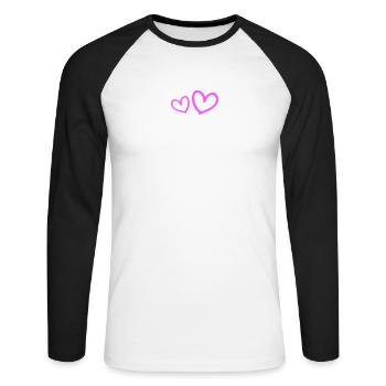 Bester Opa Herz Liebe - Unisex Baseballshirt langarm - Weiß/Schwarz - Vorne - Nik (191cm)