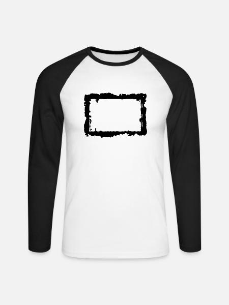 frame_4_vec_1 de - Unisex Baseballshirt langarm - Weiß/Schwarz