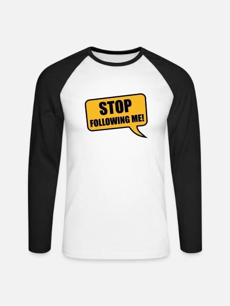 stop - Unisex Long Sleeve Baseball T-Shirt - white/black