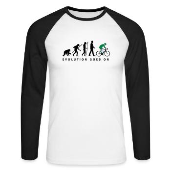 evolution_radfahrer_052012_d_3c - T-shirt baseball manches longues Homme - blanc/noir - Devant - Nik (191cm)