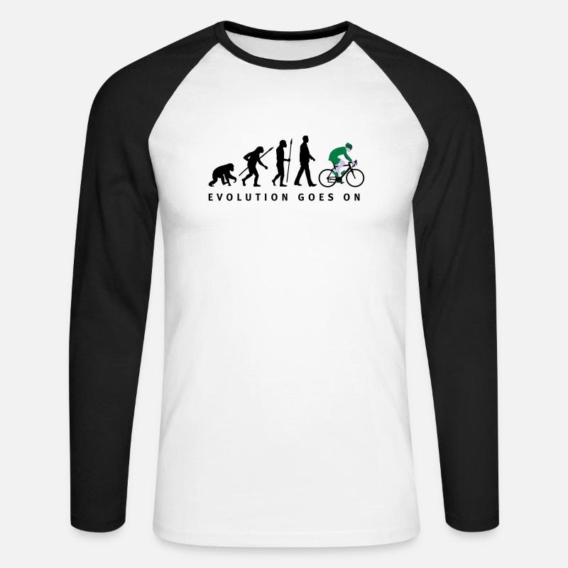 evolution_radfahrer_052012_d_3c - Unisex Long Sleeve Baseball T-Shirt - white/black