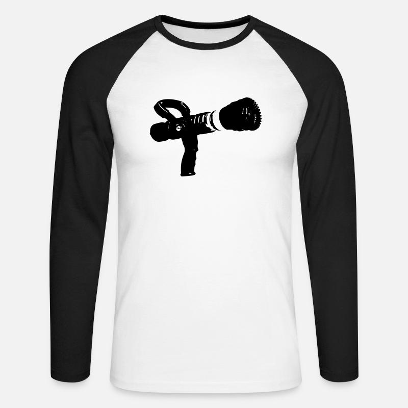 fire lance flow rate variable - Unisex Long Sleeve Baseball T-Shirt - white/black