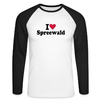 Spreewald - Unisex Baseballshirt langarm - Weiß/Schwarz - Vorne - Nik (191cm)