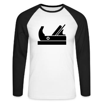 Charpentier - T-shirt baseball manches longues Homme - blanc/noir - Devant - Nik (191cm)