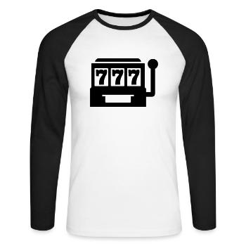 Slot machine - Unisex Long Sleeve Baseball T-Shirt - white/black - Front - Nik (191cm)