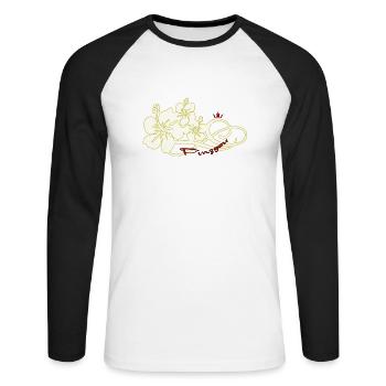 Pinzgau - Unisex Baseballshirt langarm - Weiß/Schwarz - Vorne - Nik (191cm)