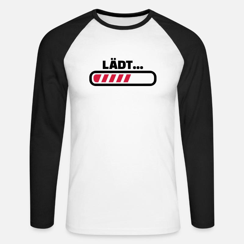 Loading lädt - Unisex Baseballshirt langarm - Weiß/Schwarz