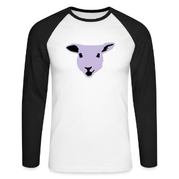 sheep, lamb - Unisex Long Sleeve Baseball T-Shirt - white/black - Front - Nik (191cm)