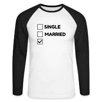 Customize it ! / Anpassen / Personnaliser - Unisex Long Sleeve Baseball T-Shirt - white/black - Front - Nik (191cm)