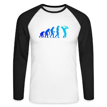 Saxophone Evolution Saxophoniste Sax Men Boys - T-shirt baseball manches longues Homme - blanc/noir - Devant - Nik (191cm)