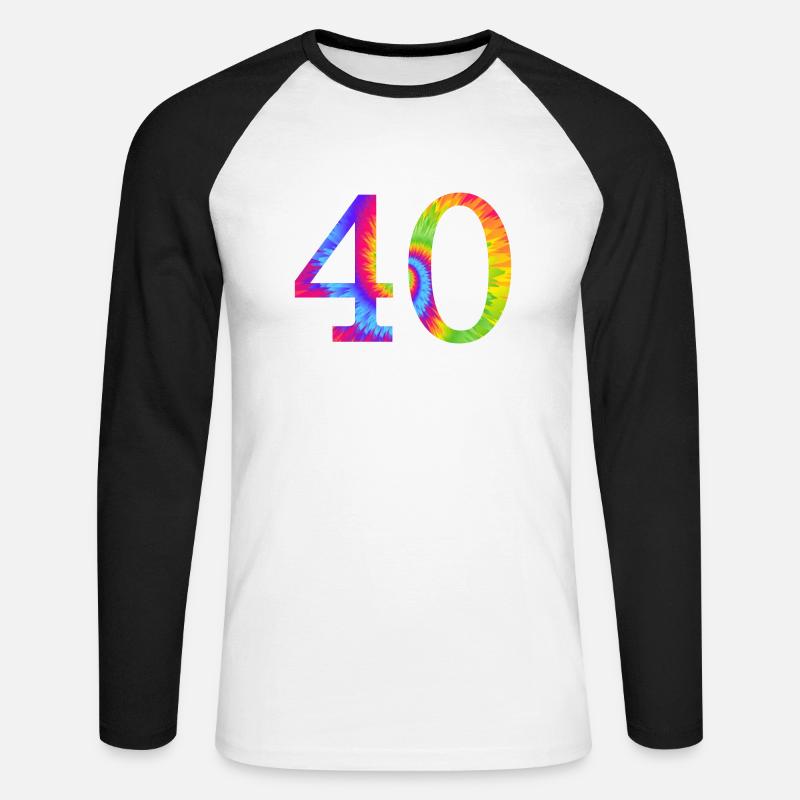 40 vierzig - Unisex Baseballshirt langarm - Weiß/Schwarz