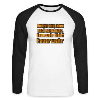 Feuerwehr bleibt Feuerwehr - Unisex Baseballshirt langarm - Weiß/Schwarz - Vorne - Nik (191cm)