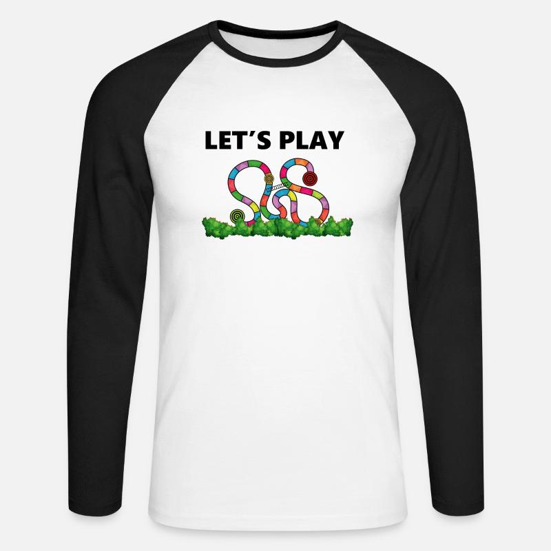 boardgame chess backgammon game night - Unisex Baseballshirt langarm - Weiß/Schwarz