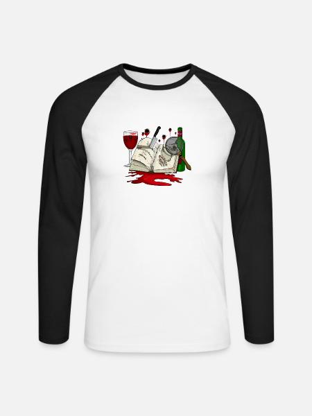 Mord(s)Stories zum menü - Unisex Baseballshirt langarm - Weiß/Schwarz