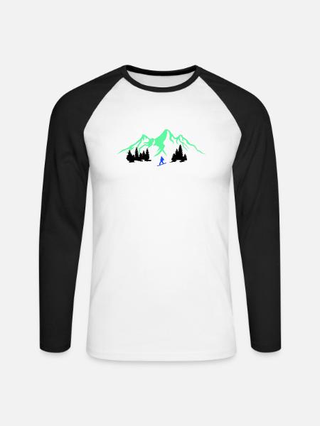 Snowboarding - Unisex Long Sleeve Baseball T-Shirt - white/black