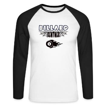 Billard Rentner Billarder Rente Ruhestand - Unisex Baseballshirt langarm - Weiß/Schwarz - Vorne - Nik (191cm)
