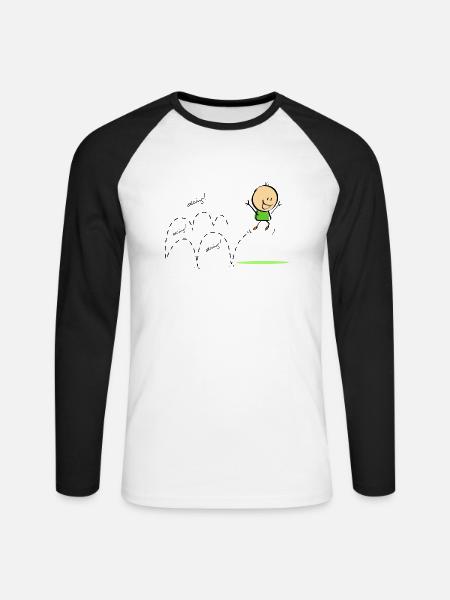 Frühling - Unisex Baseballshirt langarm - Weiß/Schwarz