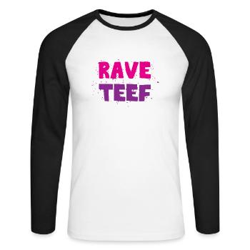 Rave teef - Unisex Long Sleeve Baseball T-Shirt - white/black - Front - Nik (191cm)