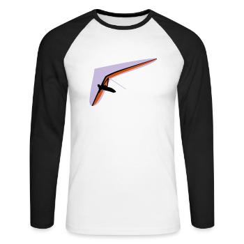 Hängegleiter - Unisex Baseballshirt langarm - Weiß/Schwarz - Vorne - Nik (191cm)
