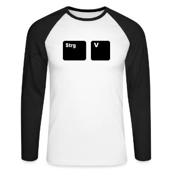 Strg V Copy and Paste Vater und Sohn Partner Shi - Unisex Baseballshirt langarm - Weiß/Schwarz - Vorne - Nik (191cm)