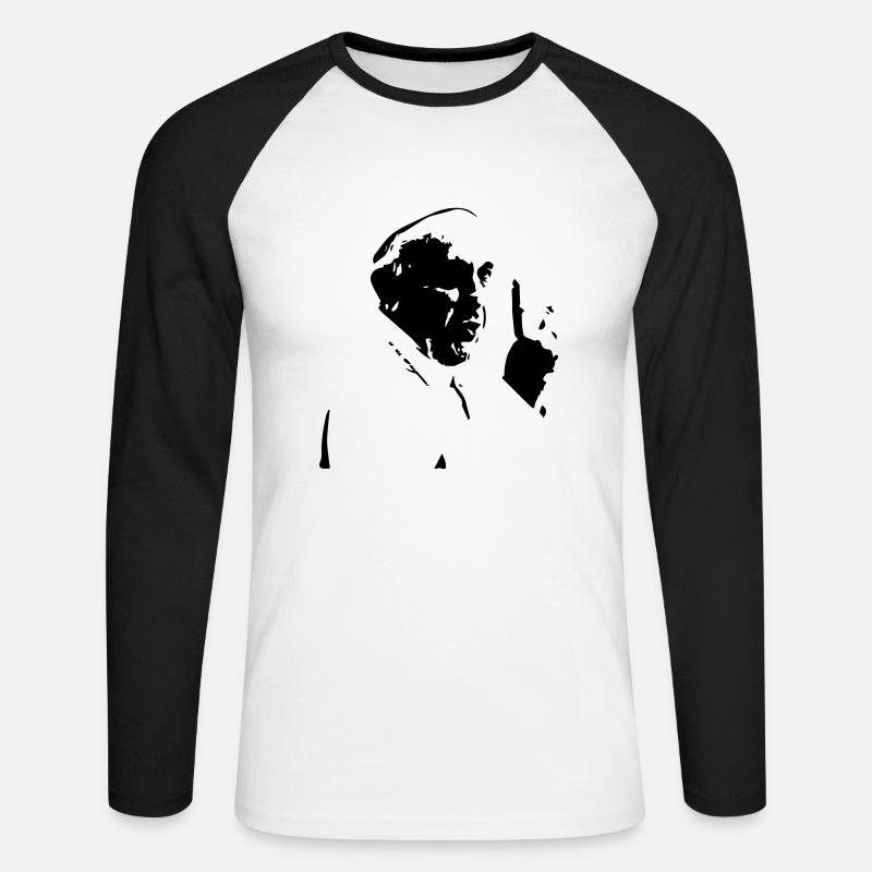 papst pace - Maglia da baseball a manica lunga da uomo - bianco/nero