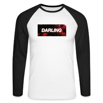 darling - Unisex Long Sleeve Baseball T-Shirt - white/black - Front - Nik (191cm)