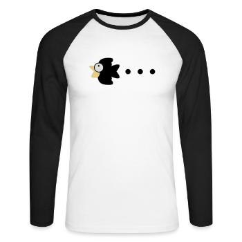 crow - Unisex Long Sleeve Baseball T-Shirt - white/black - Front - Nik (191cm)