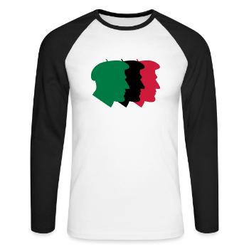 basque people - T-shirt baseball manches longues Homme - blanc/noir - Devant - Nik (191cm)