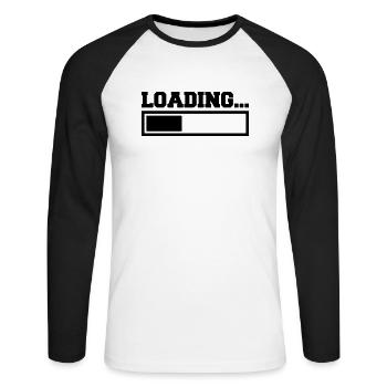 Loading - Unisex Long Sleeve Baseball T-Shirt - white/black - Front - Nik (191cm)