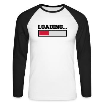 Loading - Unisex Long Sleeve Baseball T-Shirt - white/black - Front - Nik (191cm)