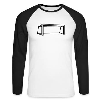 Soccer Goal Design - Unisex Long Sleeve Baseball T-Shirt - white/black - Front - Nik (191cm)