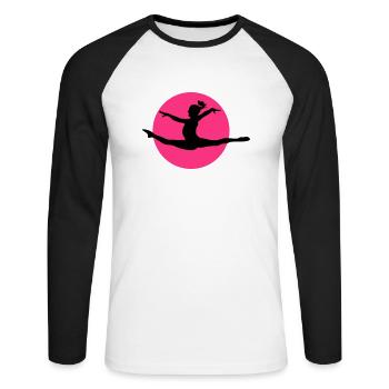Kunst & Bodenturnen - Unisex Baseballshirt langarm - Weiß/Schwarz - Vorne - Nik (191cm)