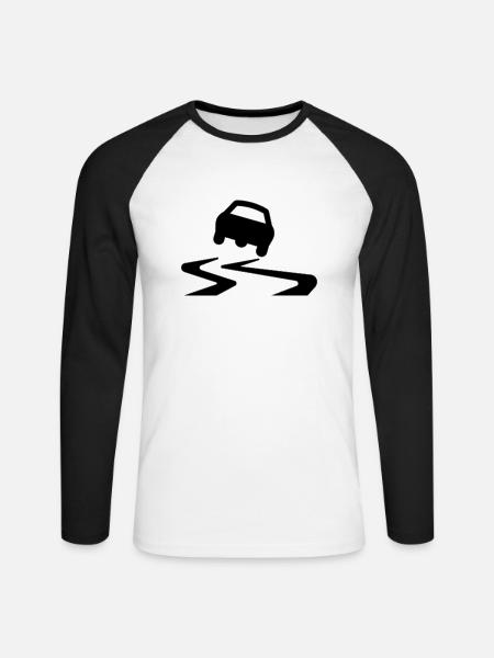 derapage - Unisex Long Sleeve Baseball T-Shirt - white/black