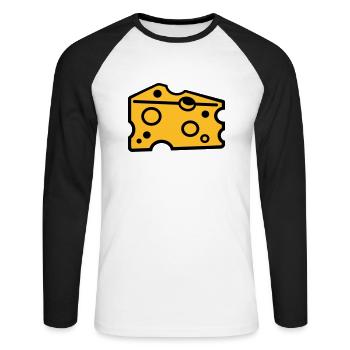 Käse - Unisex Baseballshirt langarm - Weiß/Schwarz - Vorne - Nik (191cm)