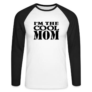 I'm the cool Mom - Unisex Long Sleeve Baseball T-Shirt - white/black - Front - Nik (191cm)