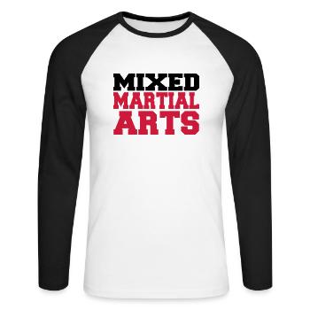 Mixed Martial Arts - Unisex Long Sleeve Baseball T-Shirt - white/black - Front - Nik (191cm)
