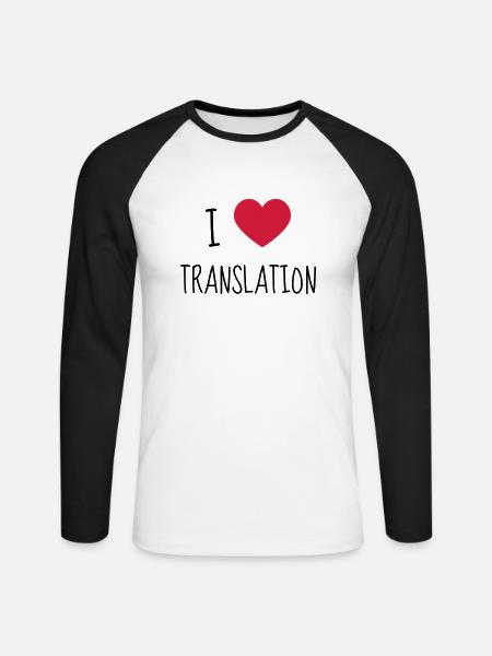 Übersetzer / Übersetzerin / Übersetzung / - Unisex Baseballshirt langarm - Weiß/Schwarz