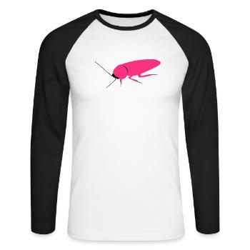 kakerlake - Unisex Baseballshirt langarm - Weiß/Schwarz - Vorne - Nik (191cm)